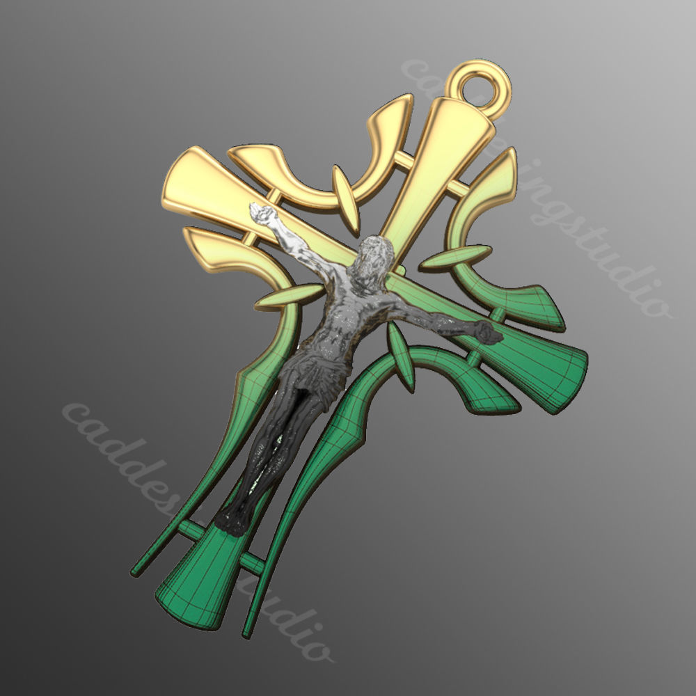 Pendant cross od45 3D print model_1