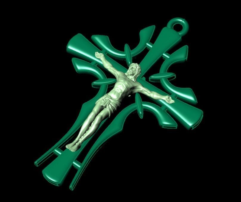 Pendant cross od45 3D print model_10