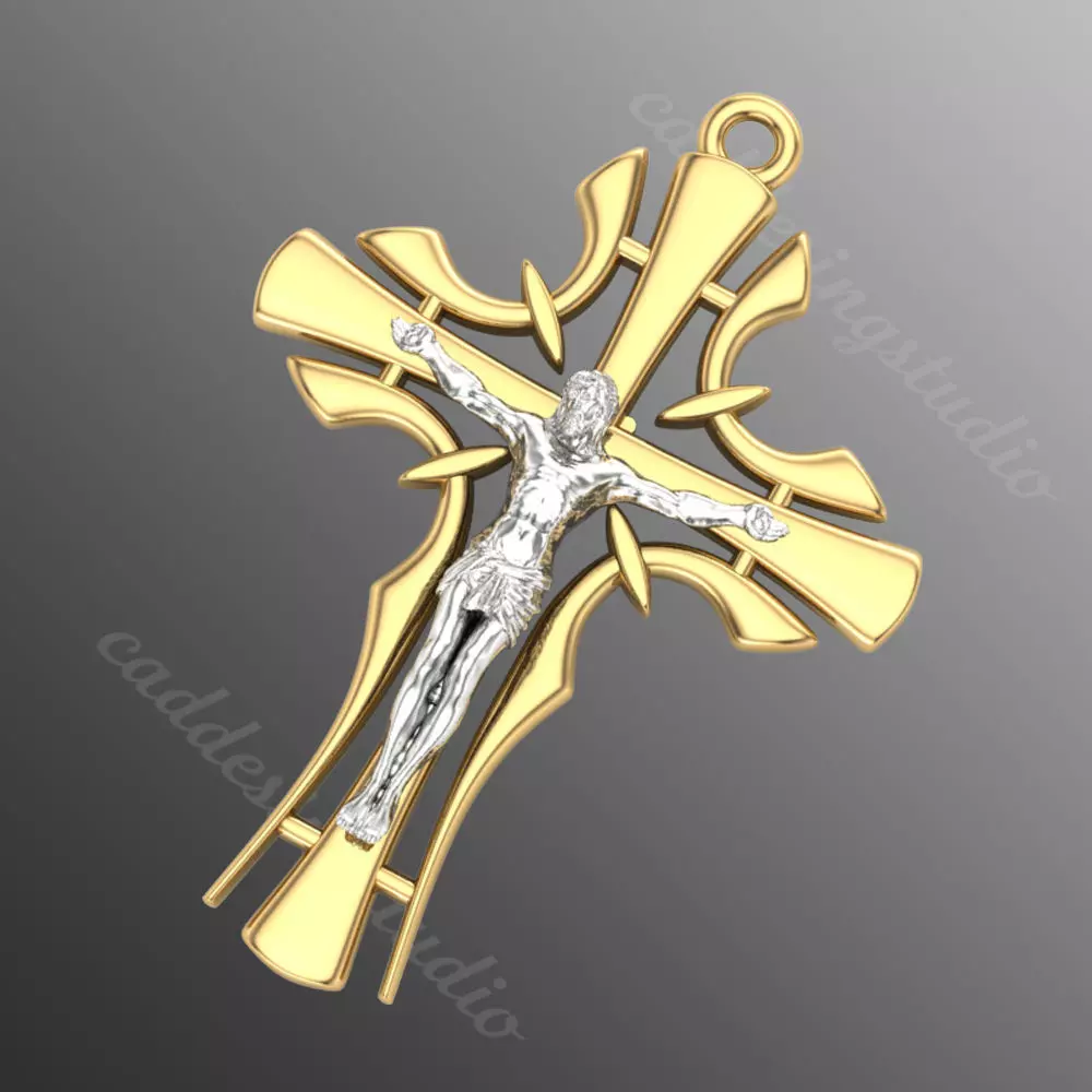 Pendant cross od45 3D print model_0