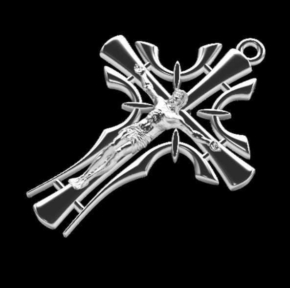 Pendant cross od45 3D print model_15