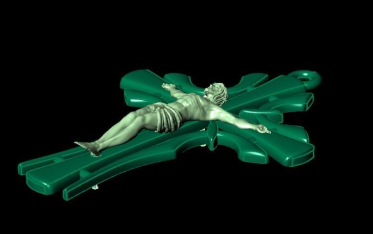 Pendant cross od45 3D print model_7