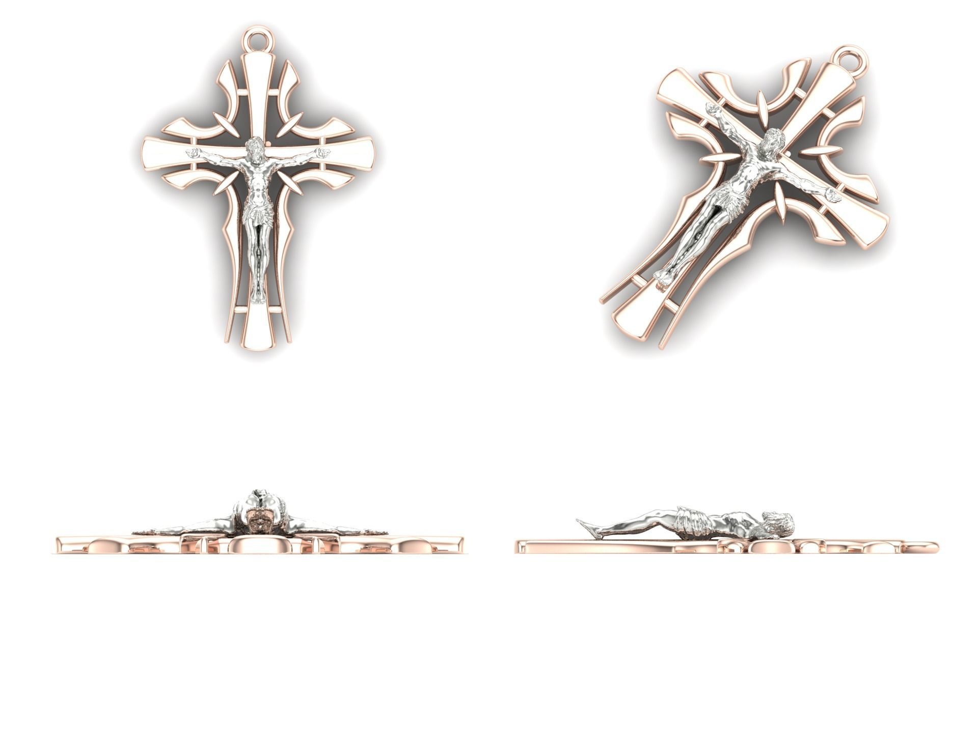Pendant cross od45 3D print model_4