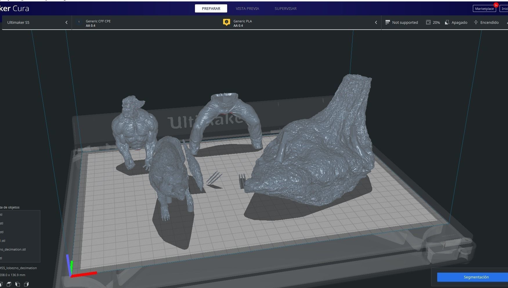 Wolverine statue of man and wolf 3D print model_16