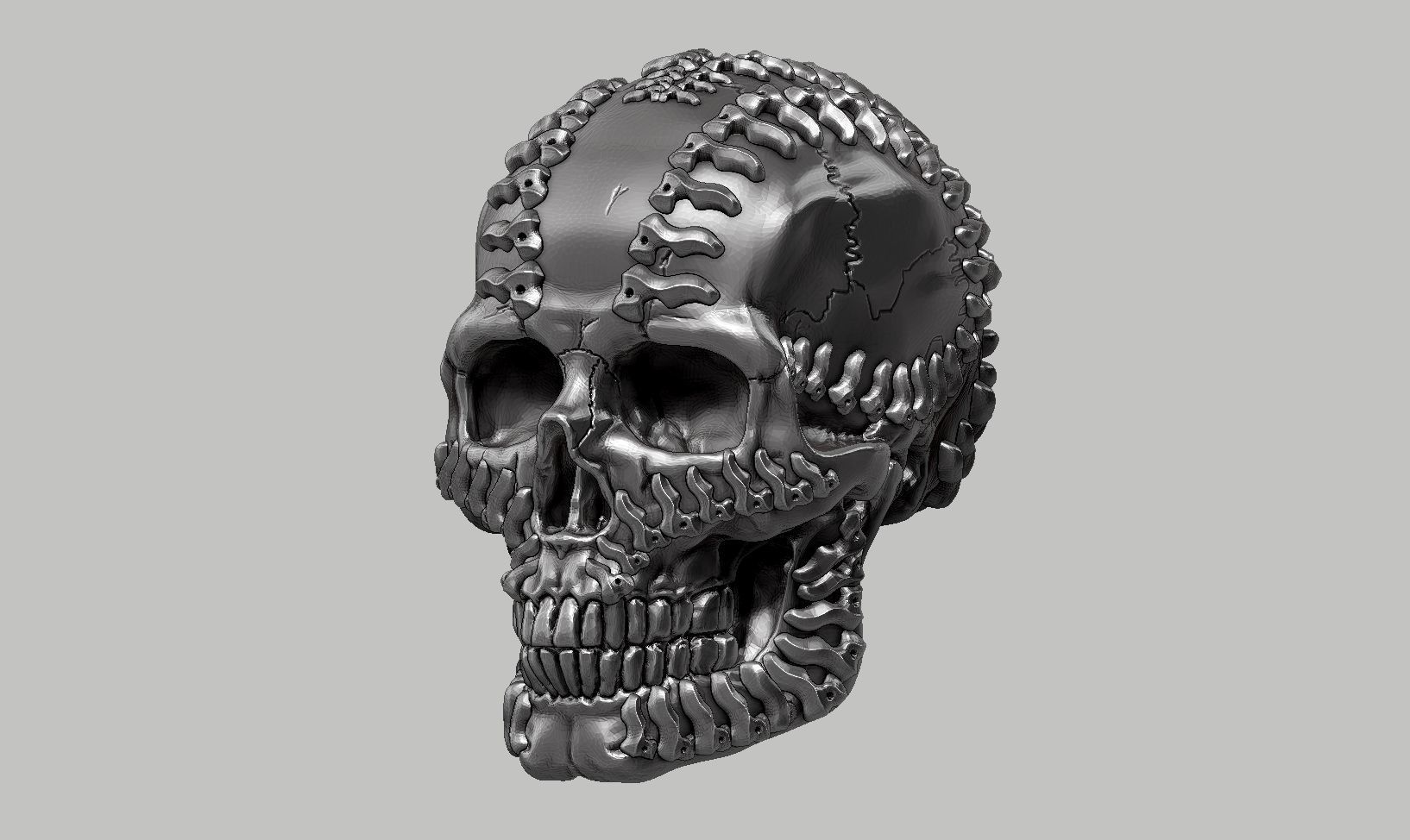 skull robot head a25 3D print model_18