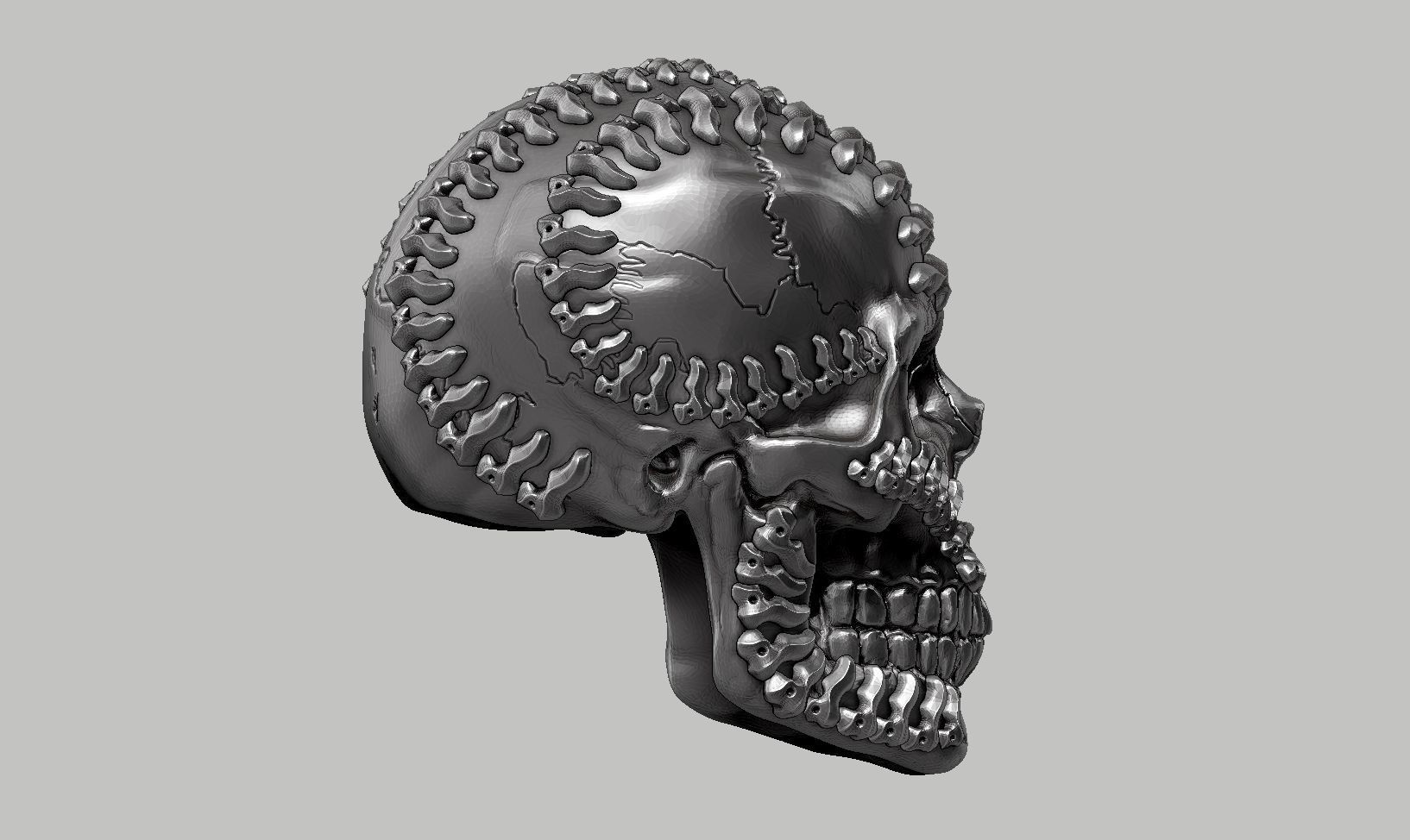 skull robot head a25 3D print model_17