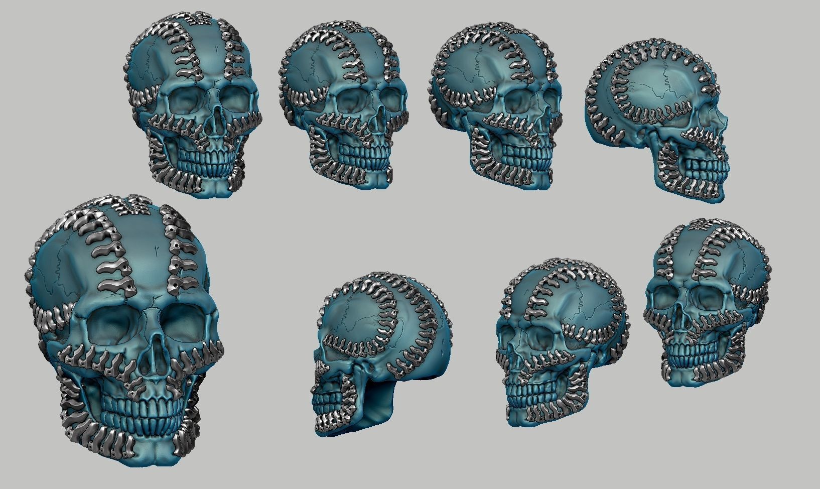skull robot head a25 3D print model_2