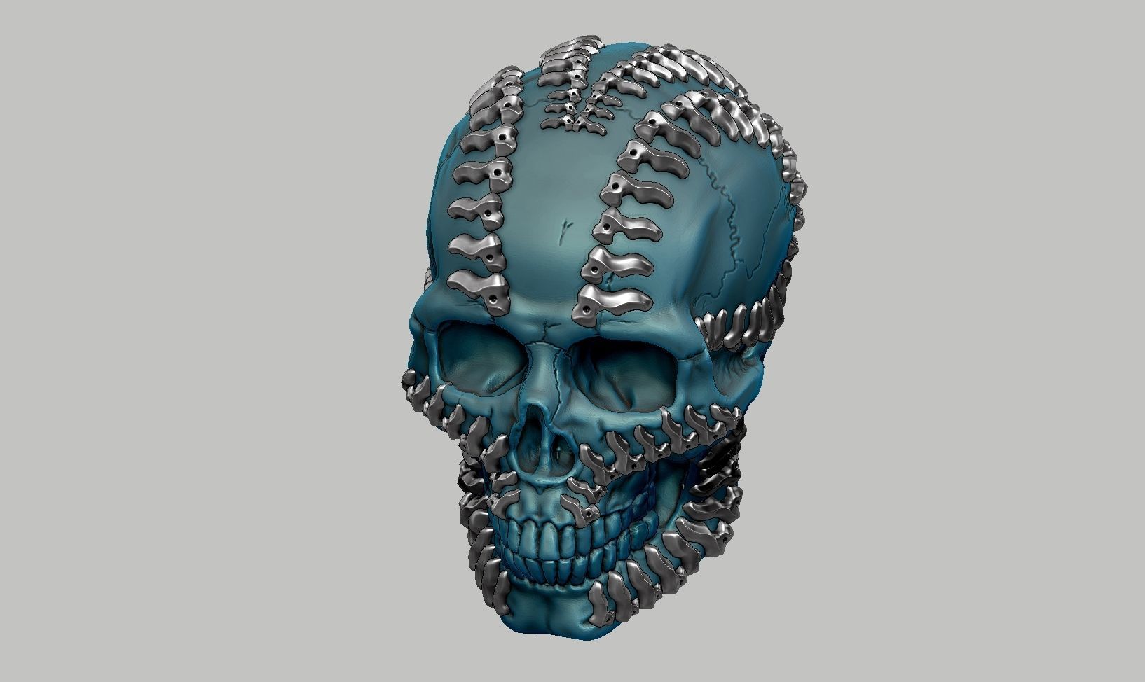 skull robot head a25 3D print model_14