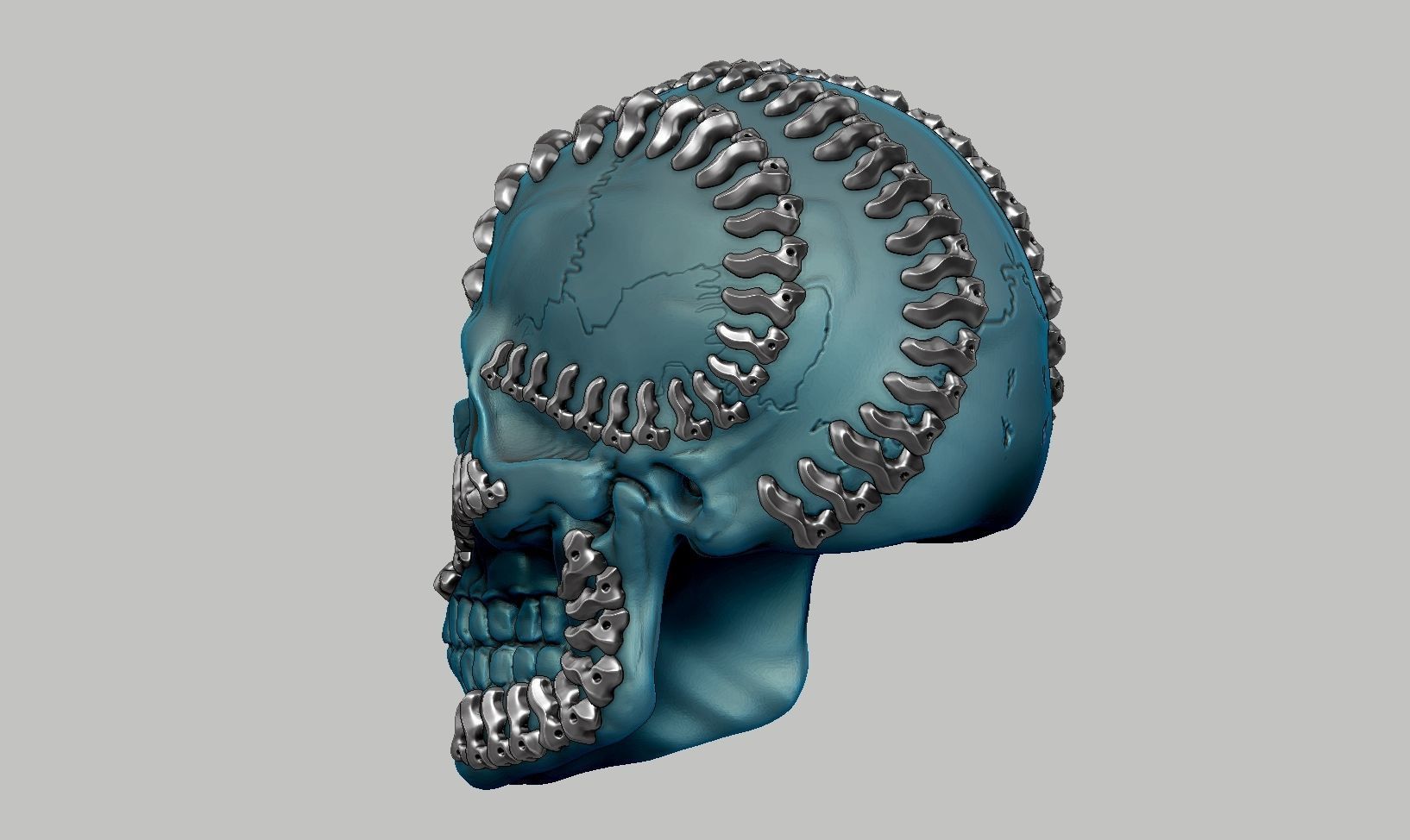 skull robot head a25 3D print model_10