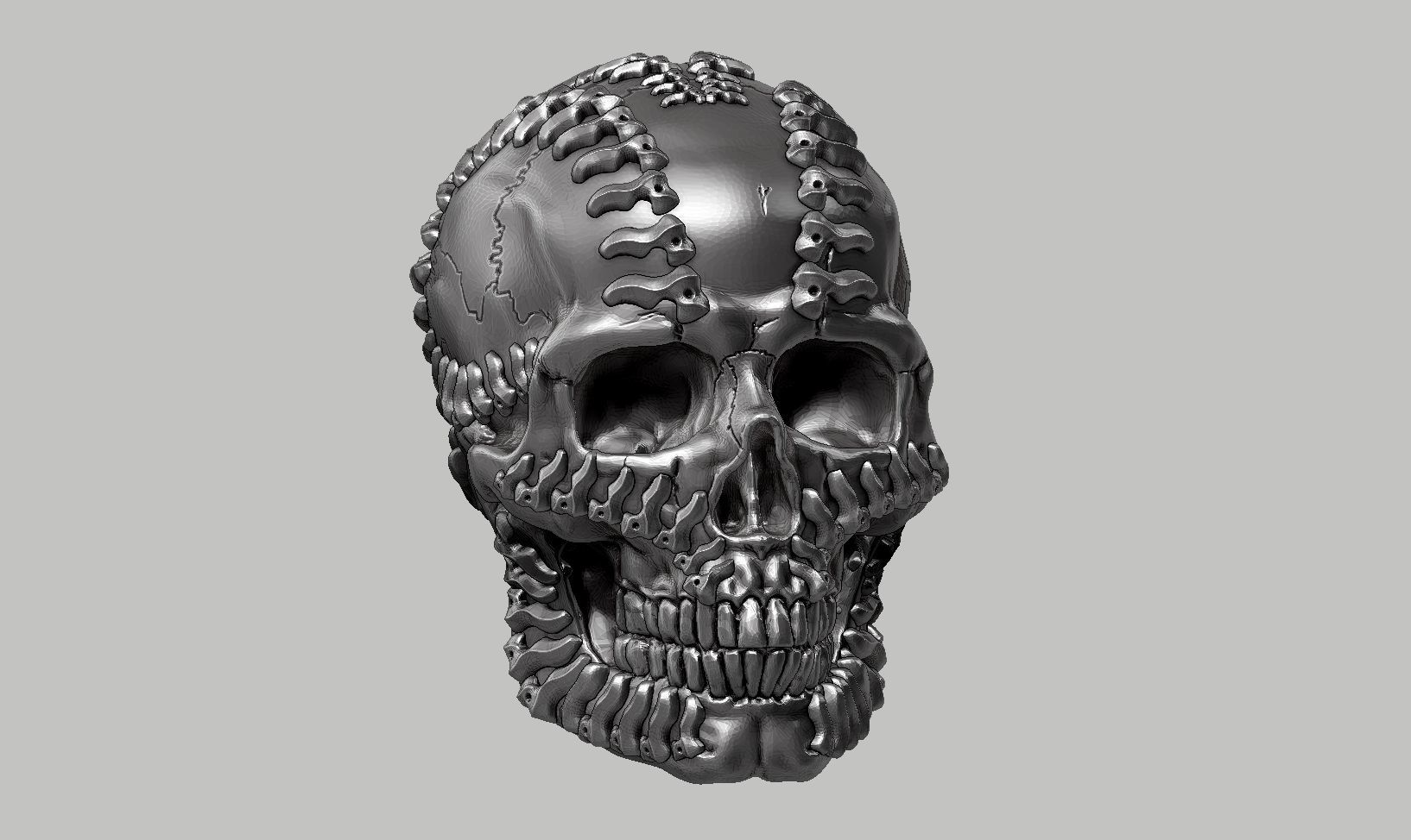 skull robot head a25 3D print model_15
