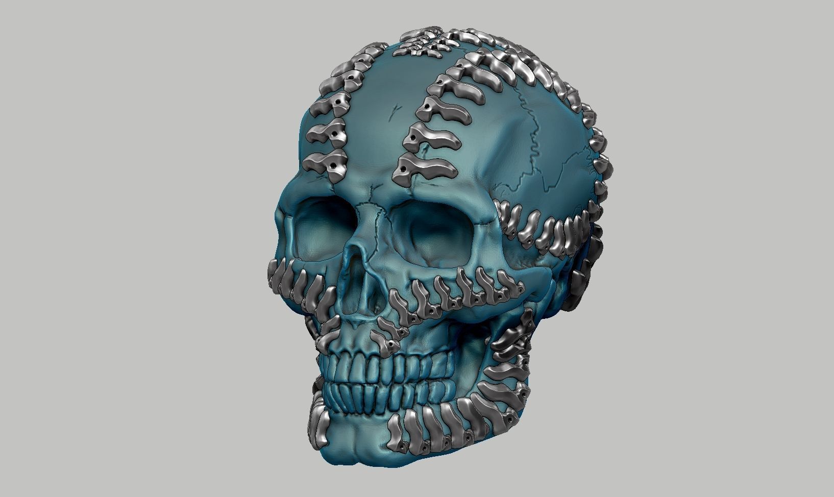 skull robot head a25 3D print model_13