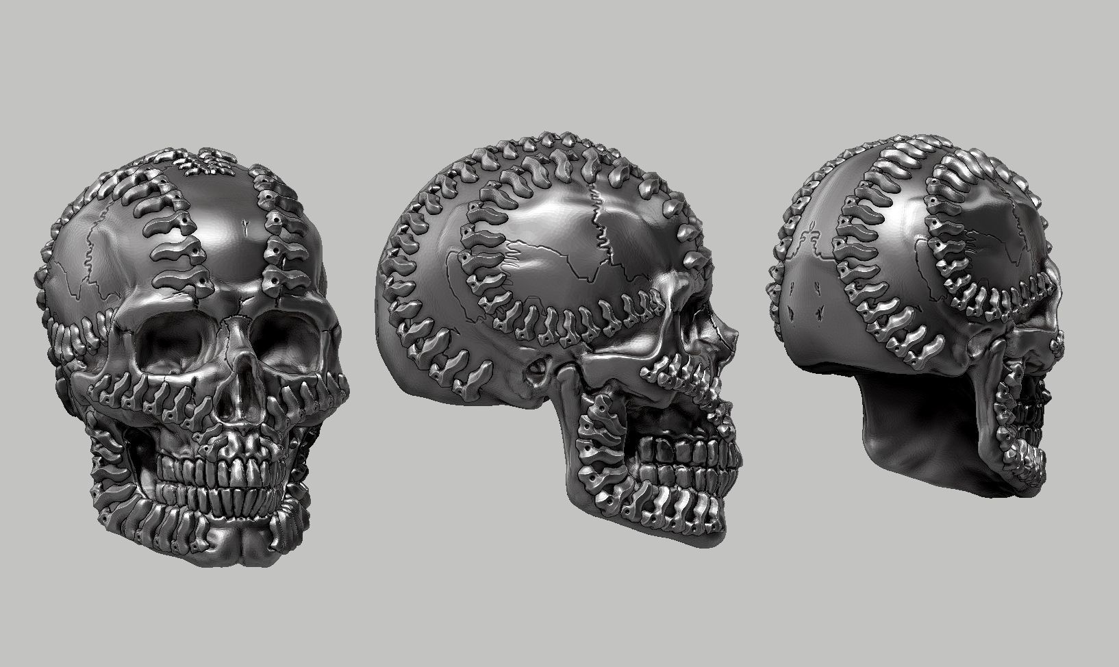 skull robot head a25 3D print model_19