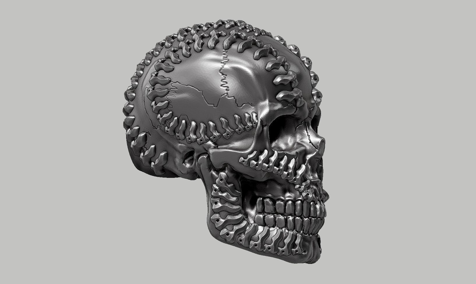 skull robot head a25 3D print model_16