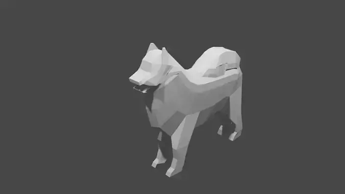 Low Poly Samoyed Version One