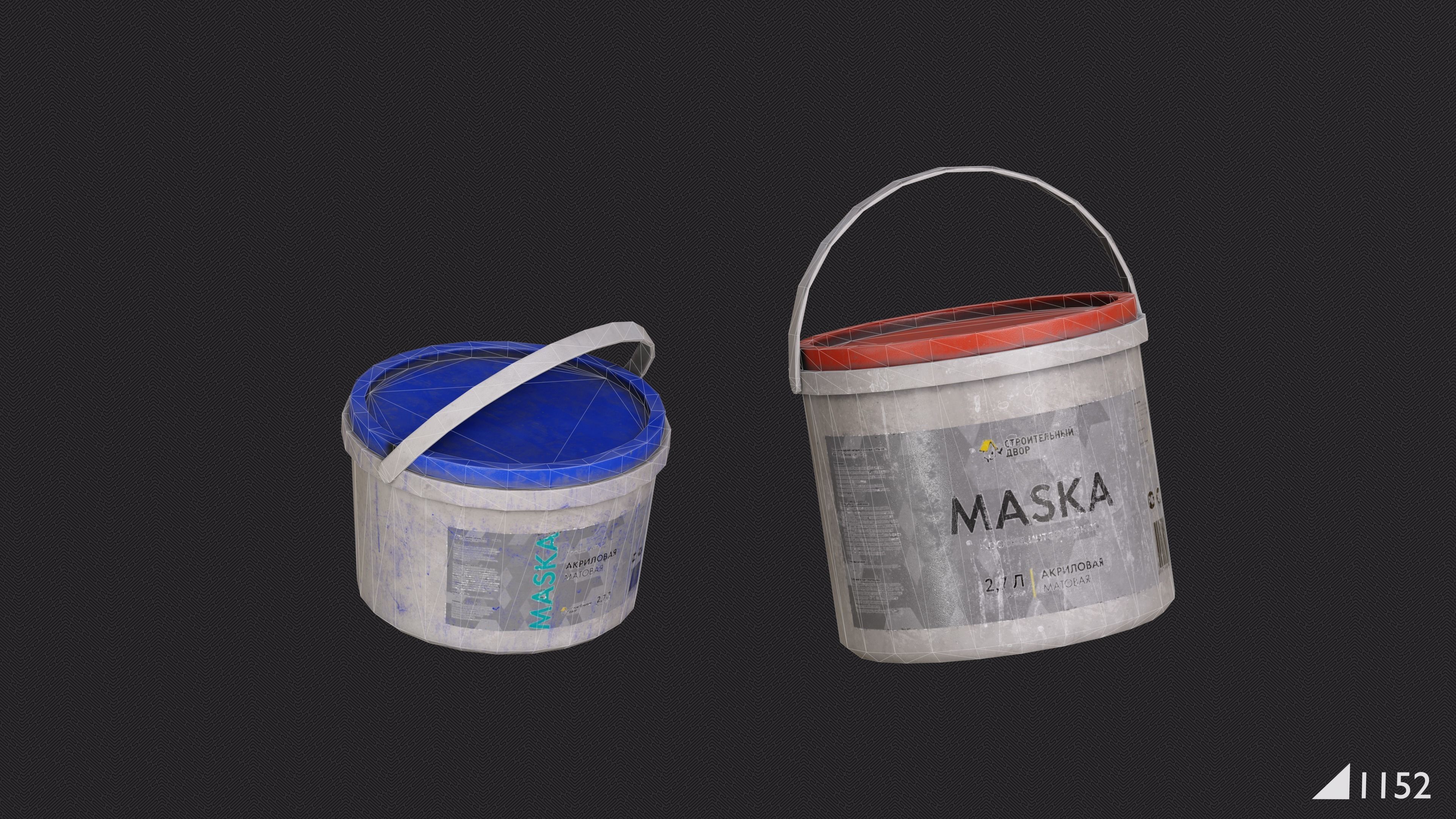 Can Of Paint Low-poly 3D model_5