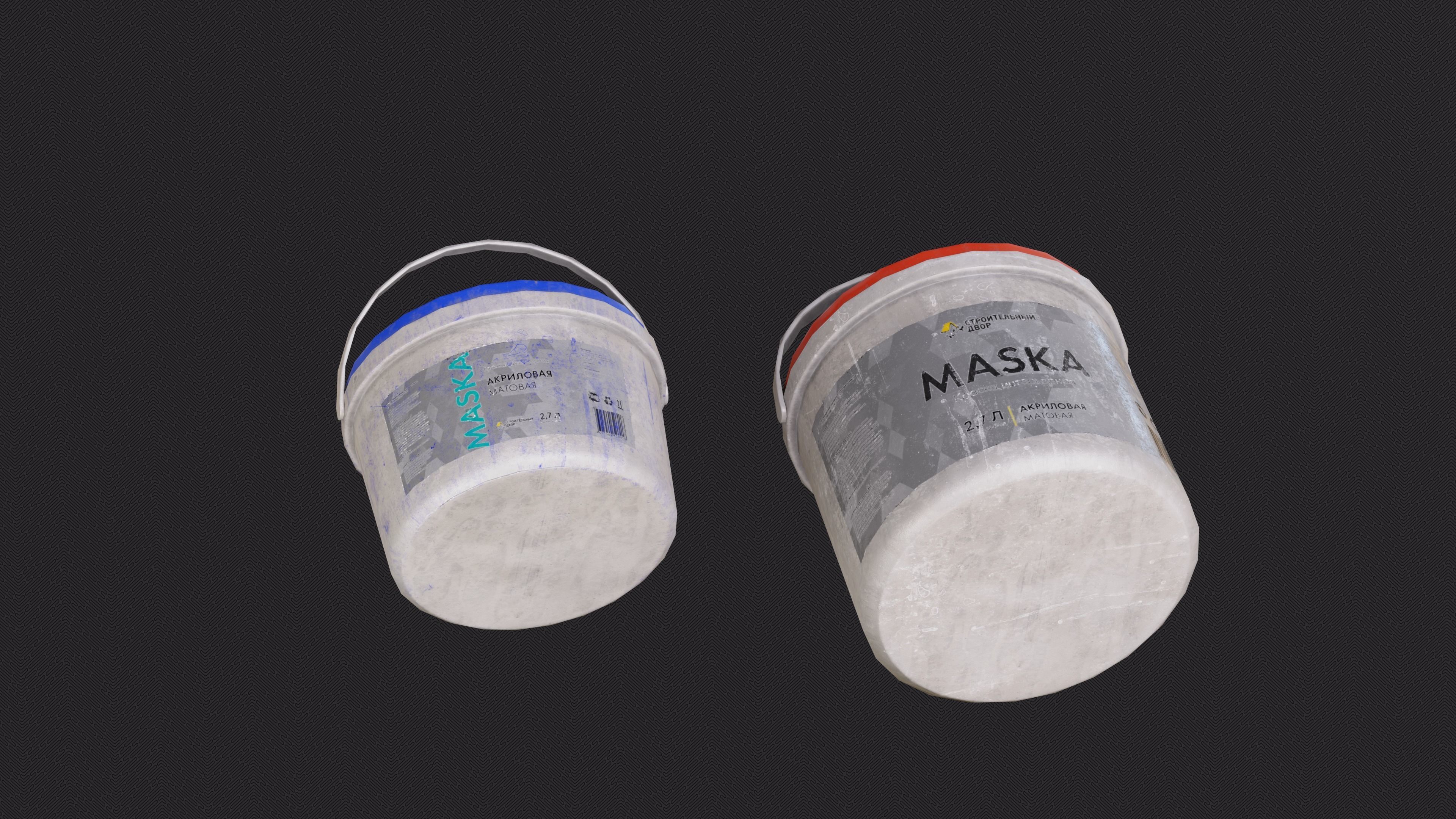 Can Of Paint Low-poly 3D model_2