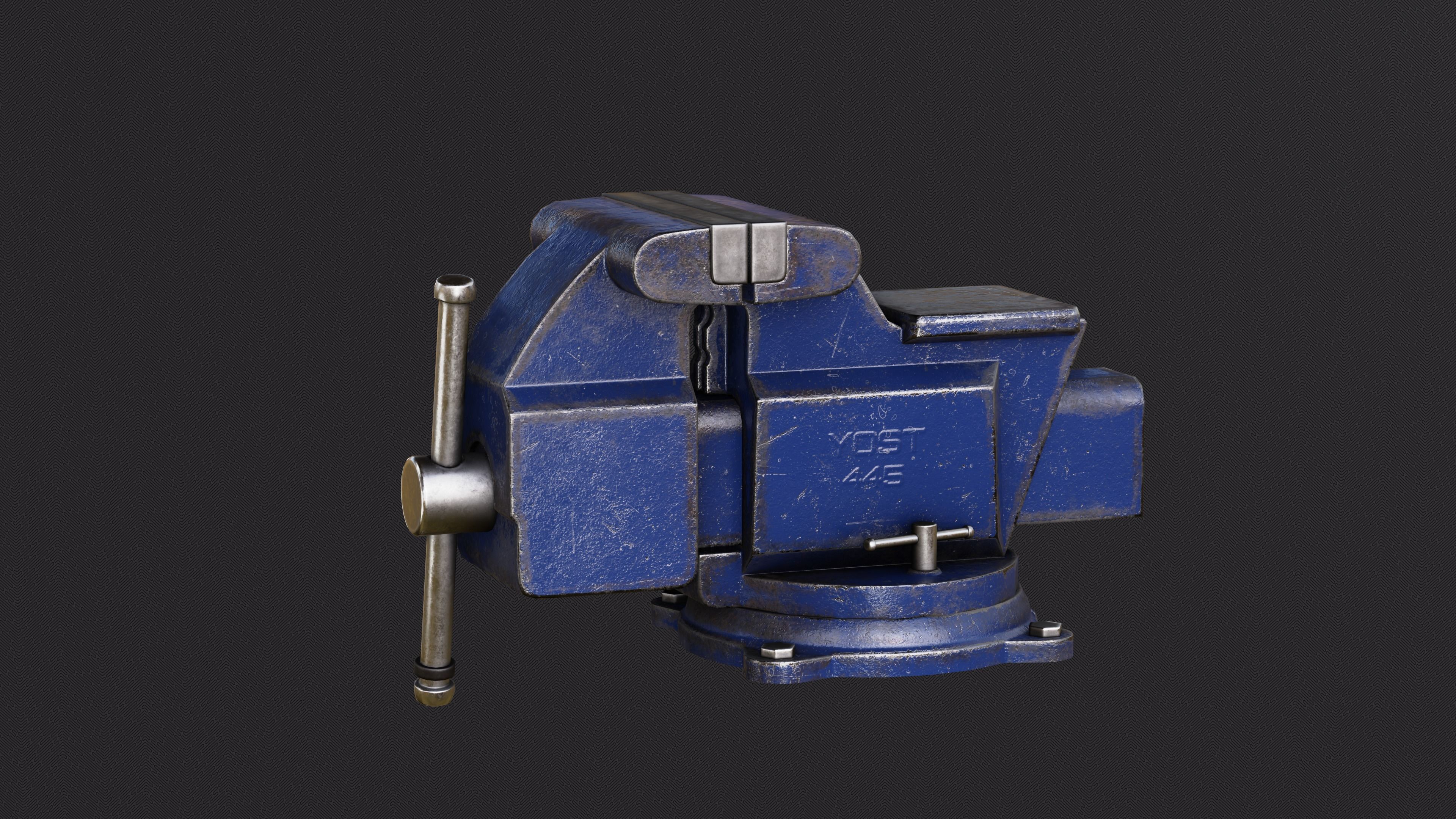 Bench Vise  Low-poly 3D model_4