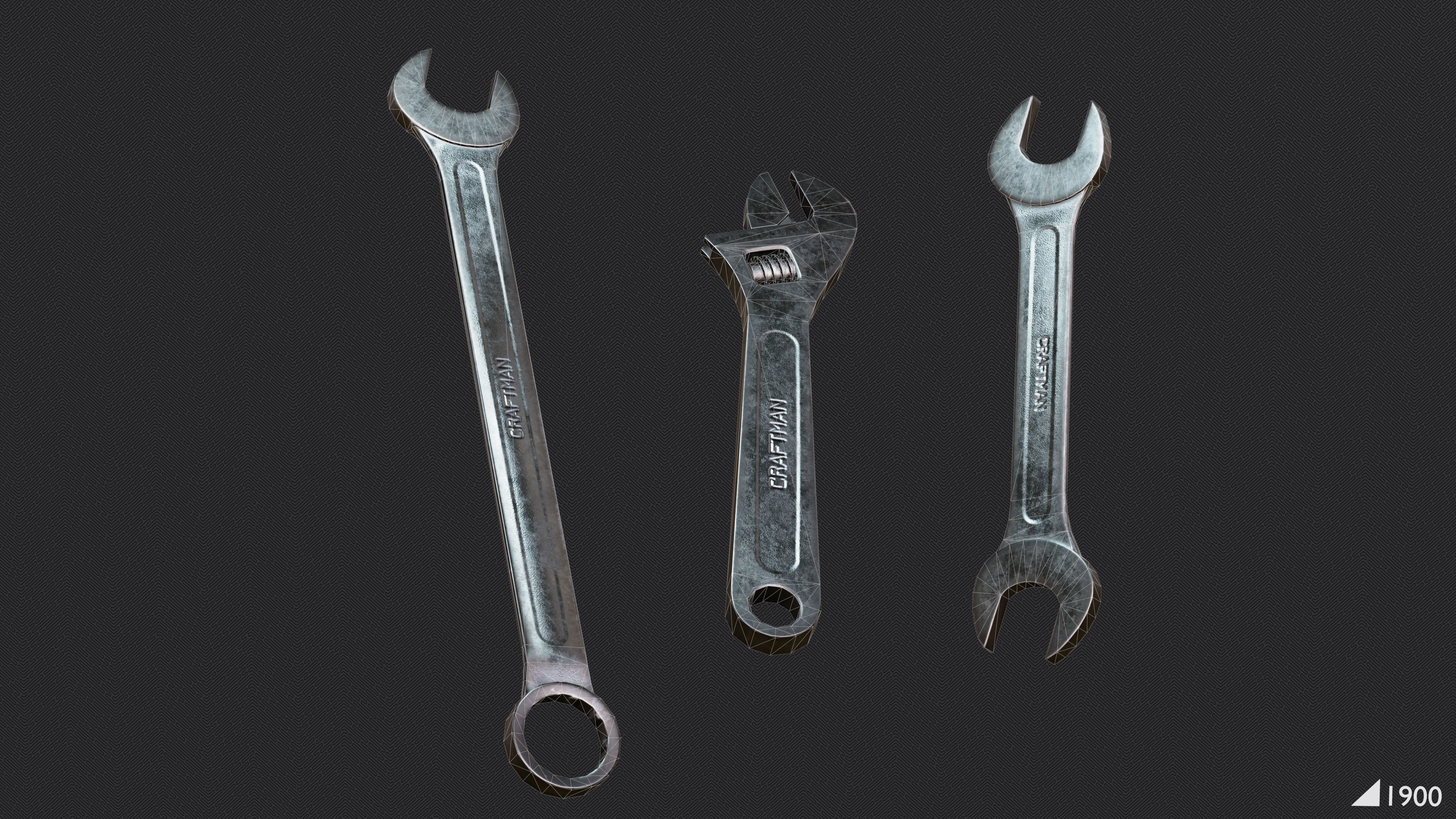 Combination Wrench Low-poly 3D model_4