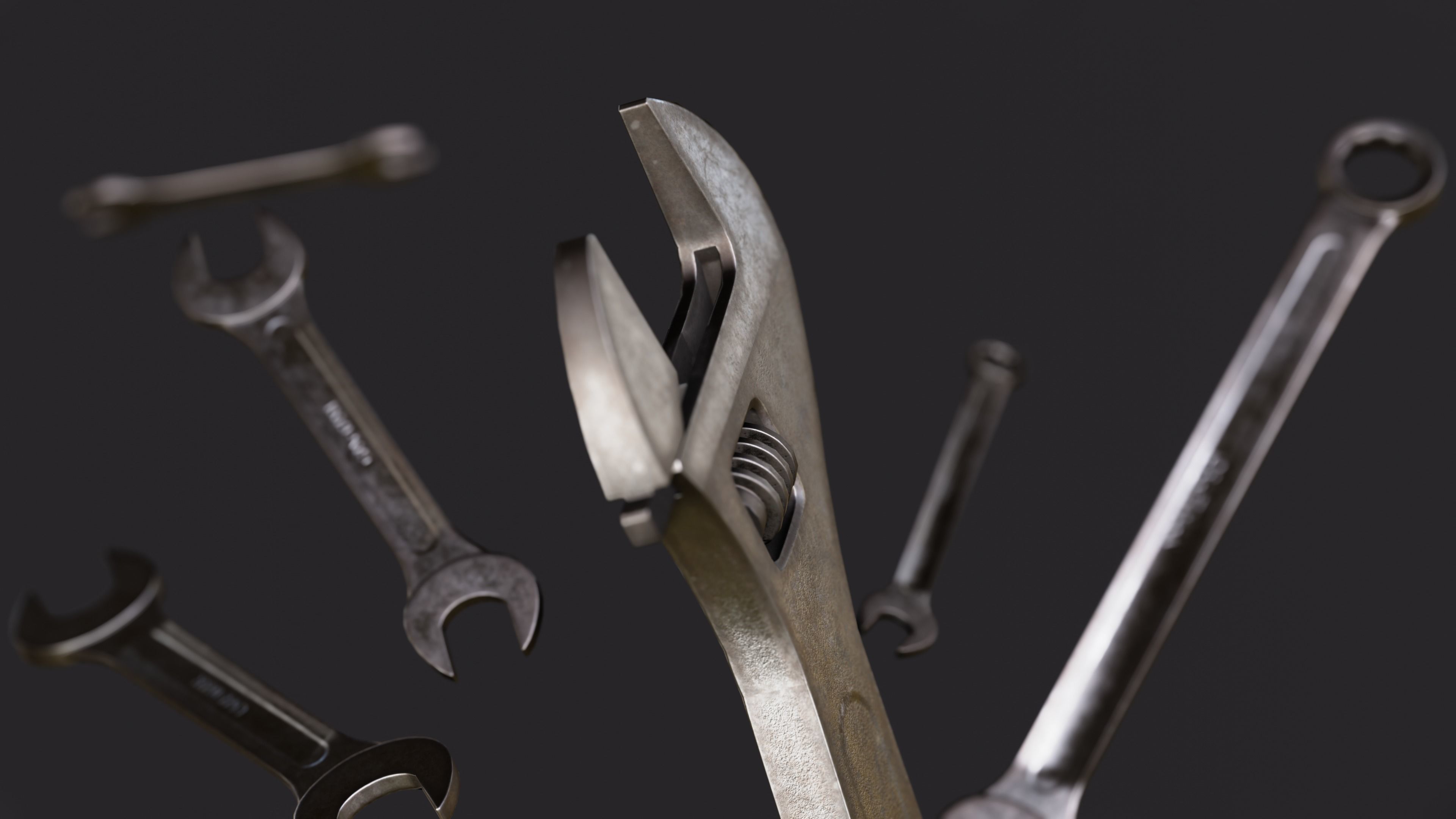 Combination Wrench Low-poly 3D model_6