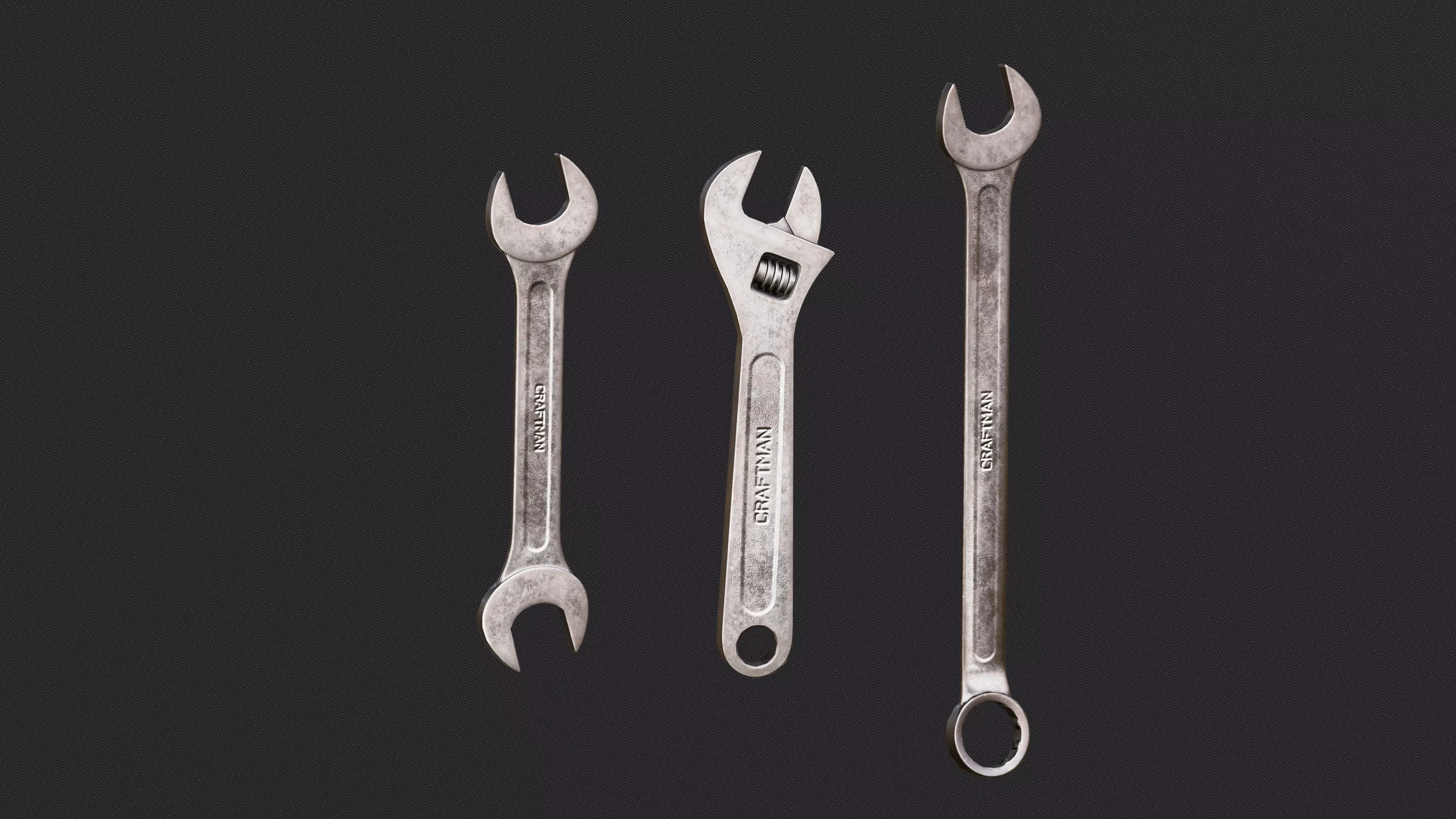 Combination Wrench Low-poly 3D model_0