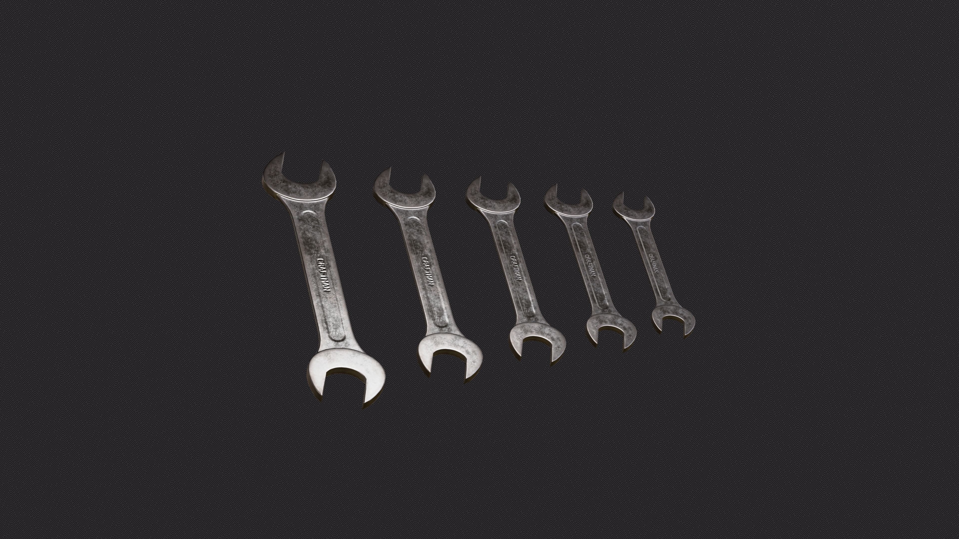 Combination Wrench Low-poly 3D model_3
