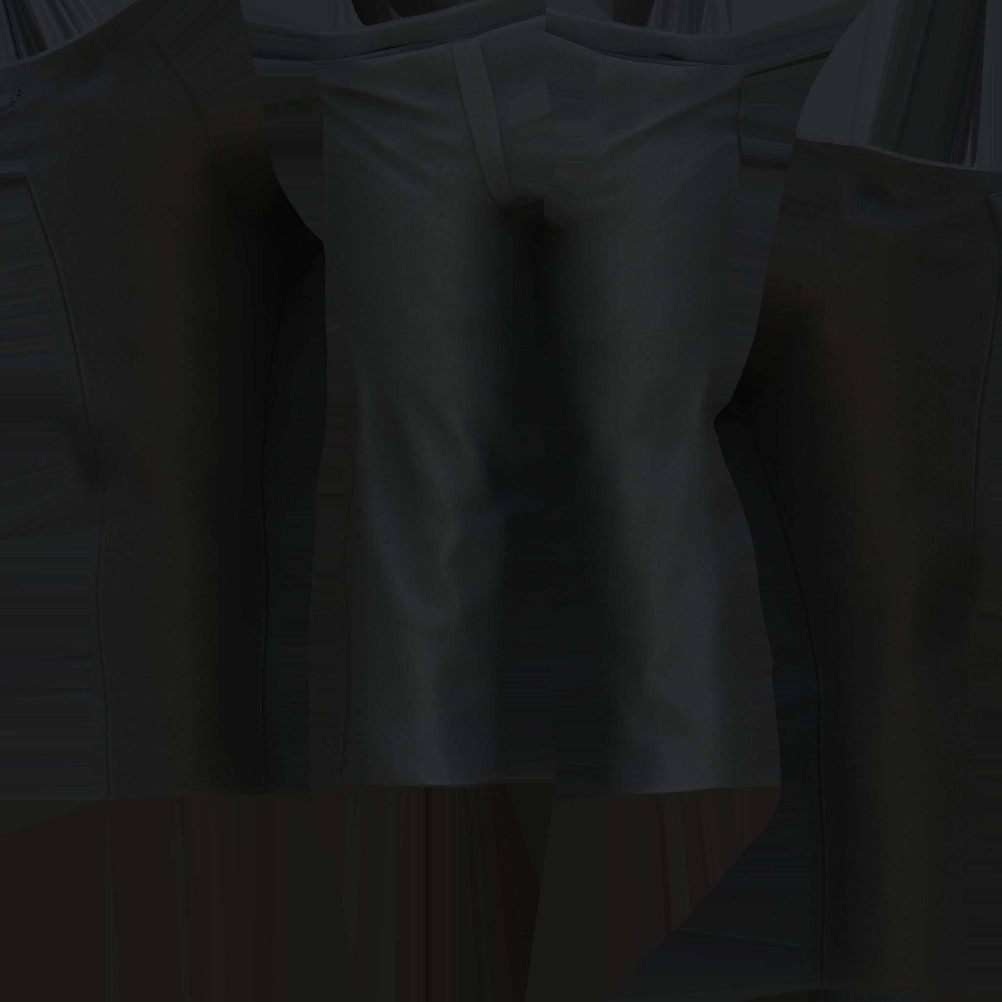 Men Black Pants Low-poly 3D model_9