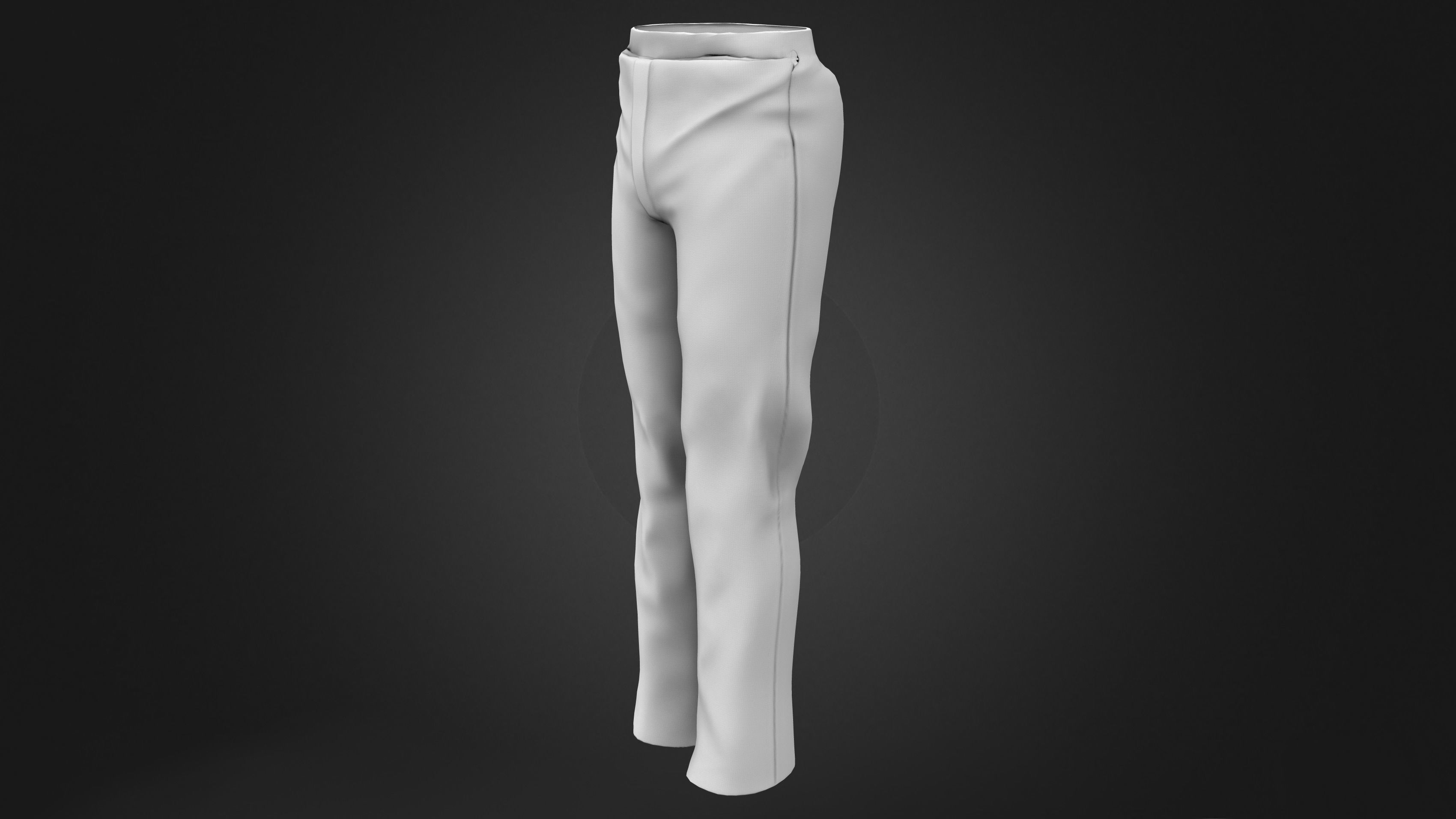 Men Black Pants Low-poly 3D model_8