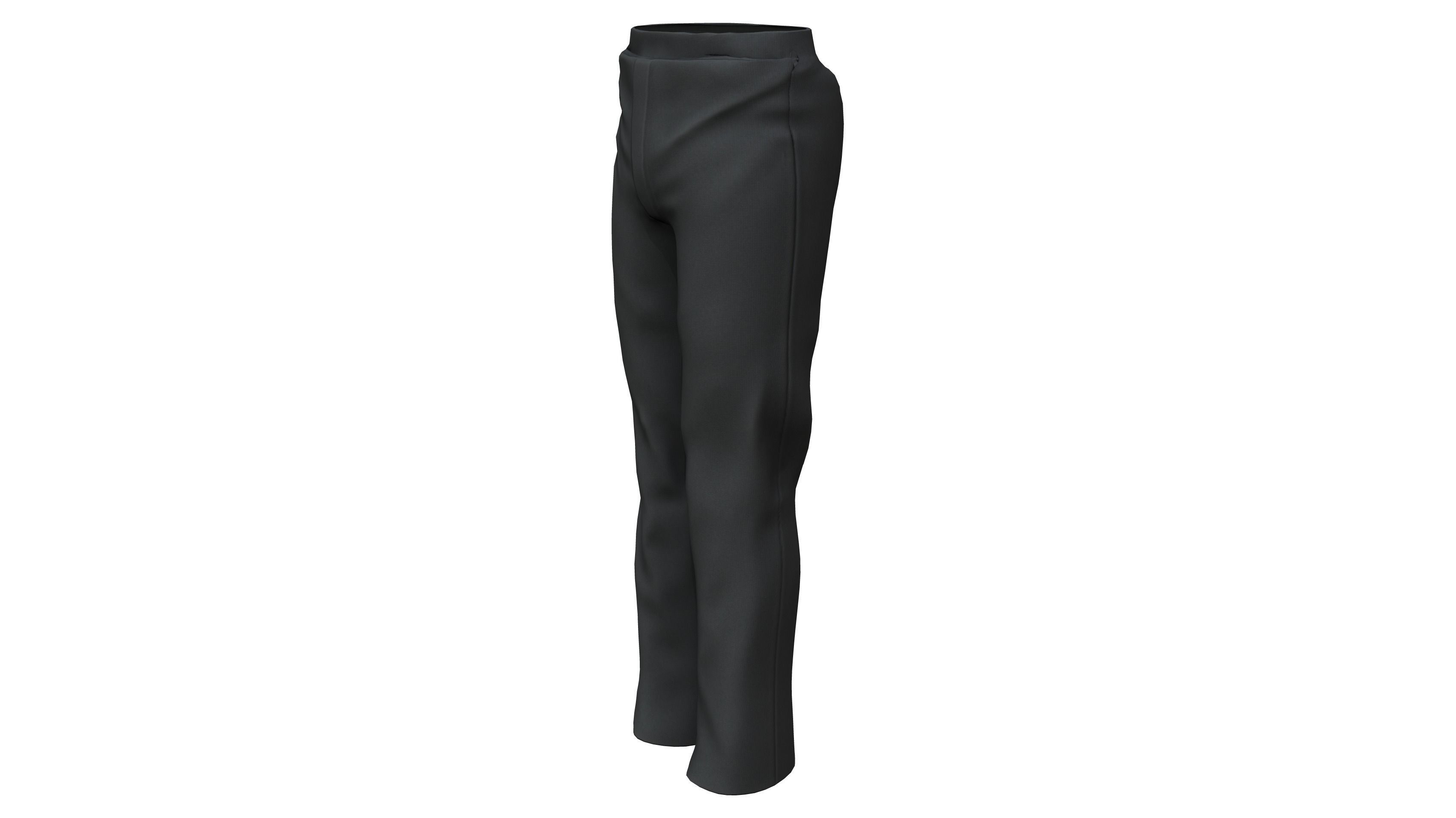 Men Black Pants Low-poly 3D model_2