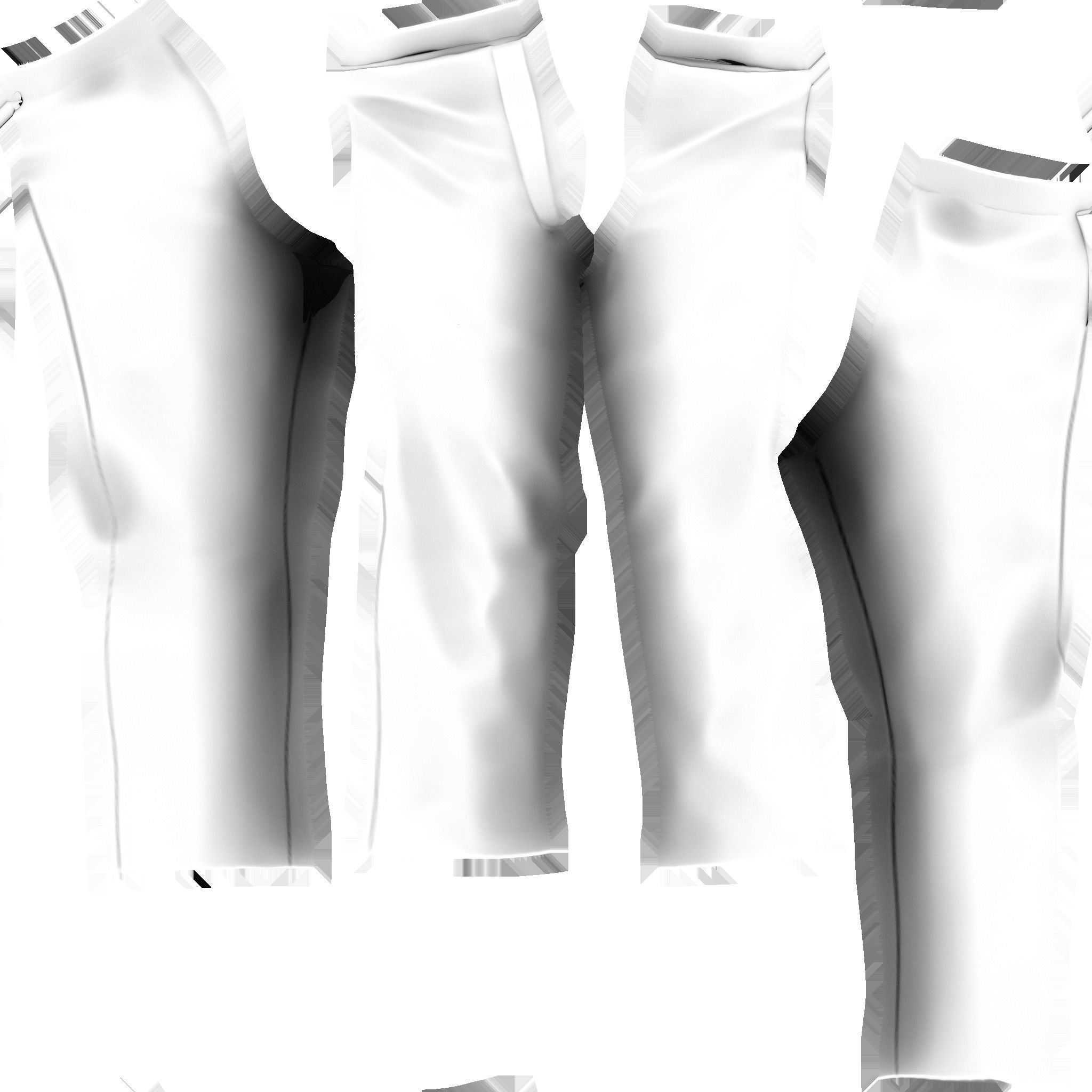 Men Black Pants Low-poly 3D model_12