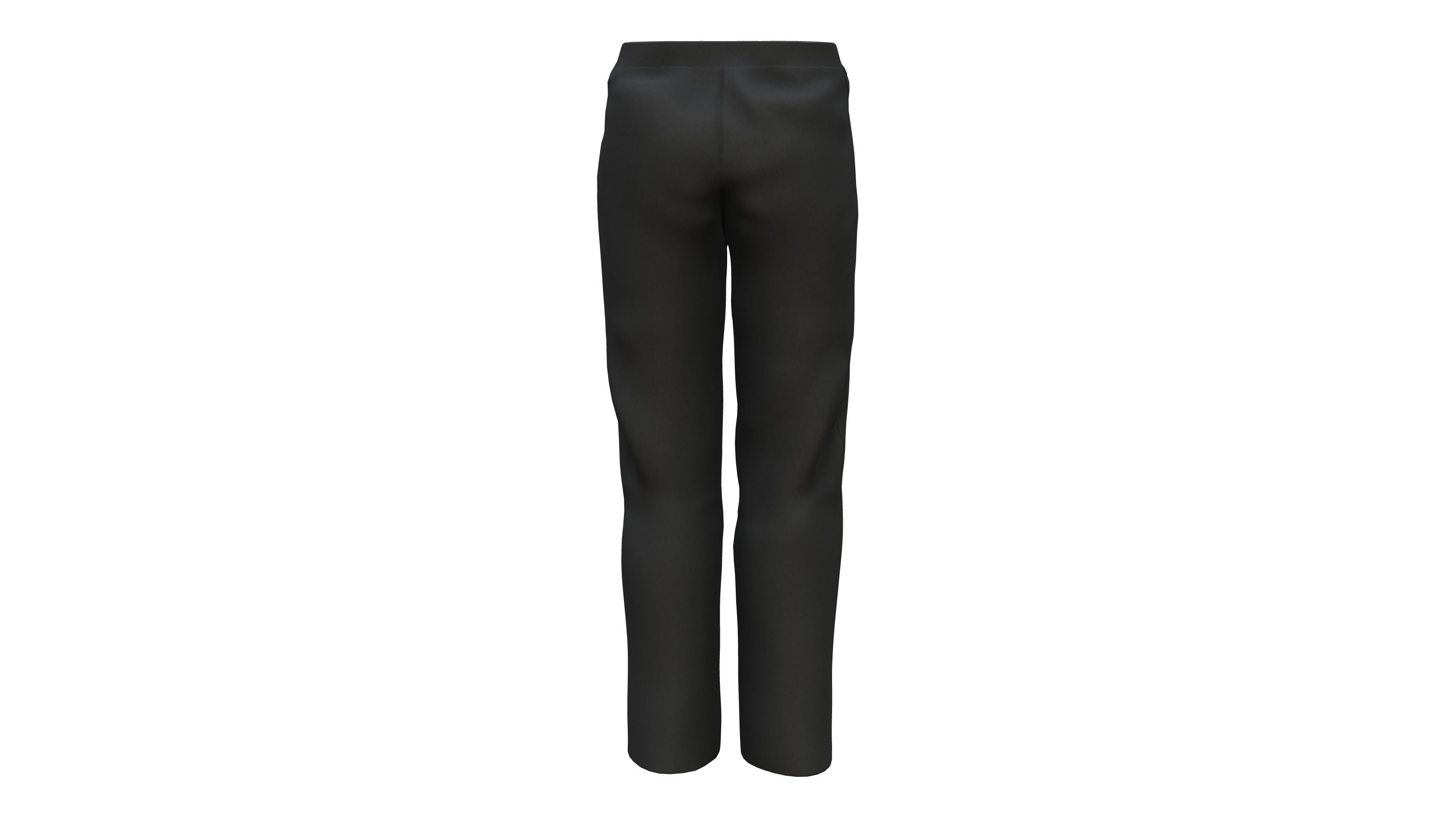 Men Black Pants Low-poly 3D model_4