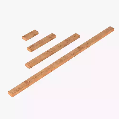 2x4 Wood Plank Pack Low-poly 3D model