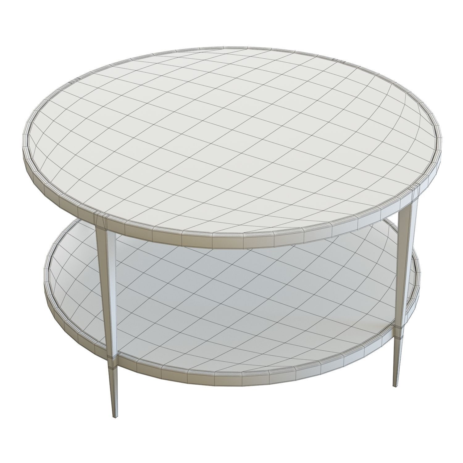 Crate and Barrel Clairemont Round Coffee Table 3D model_5