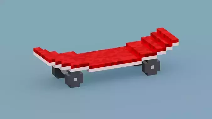 Voxel Red Skateboard