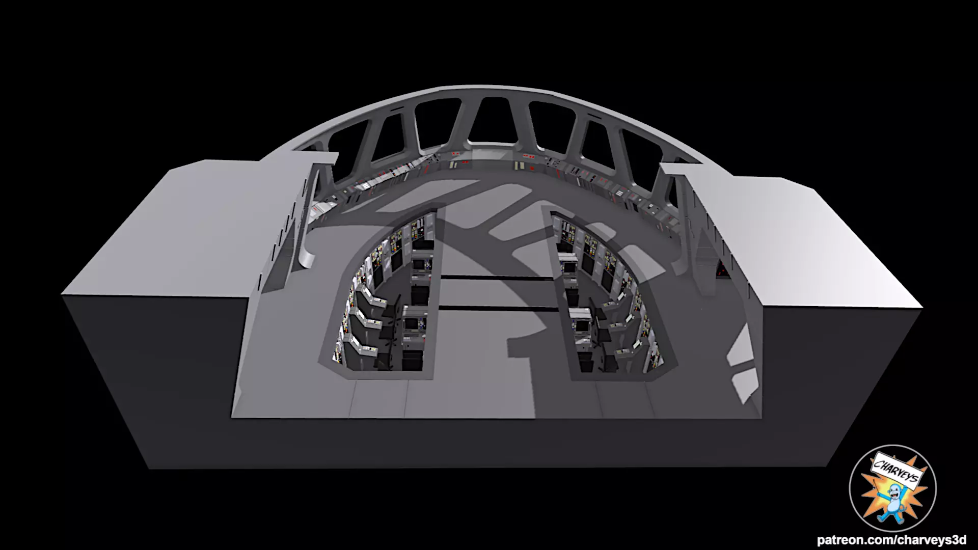 Star Wars Star Destroyer Bridge Diorama for action figures 3D print model_3