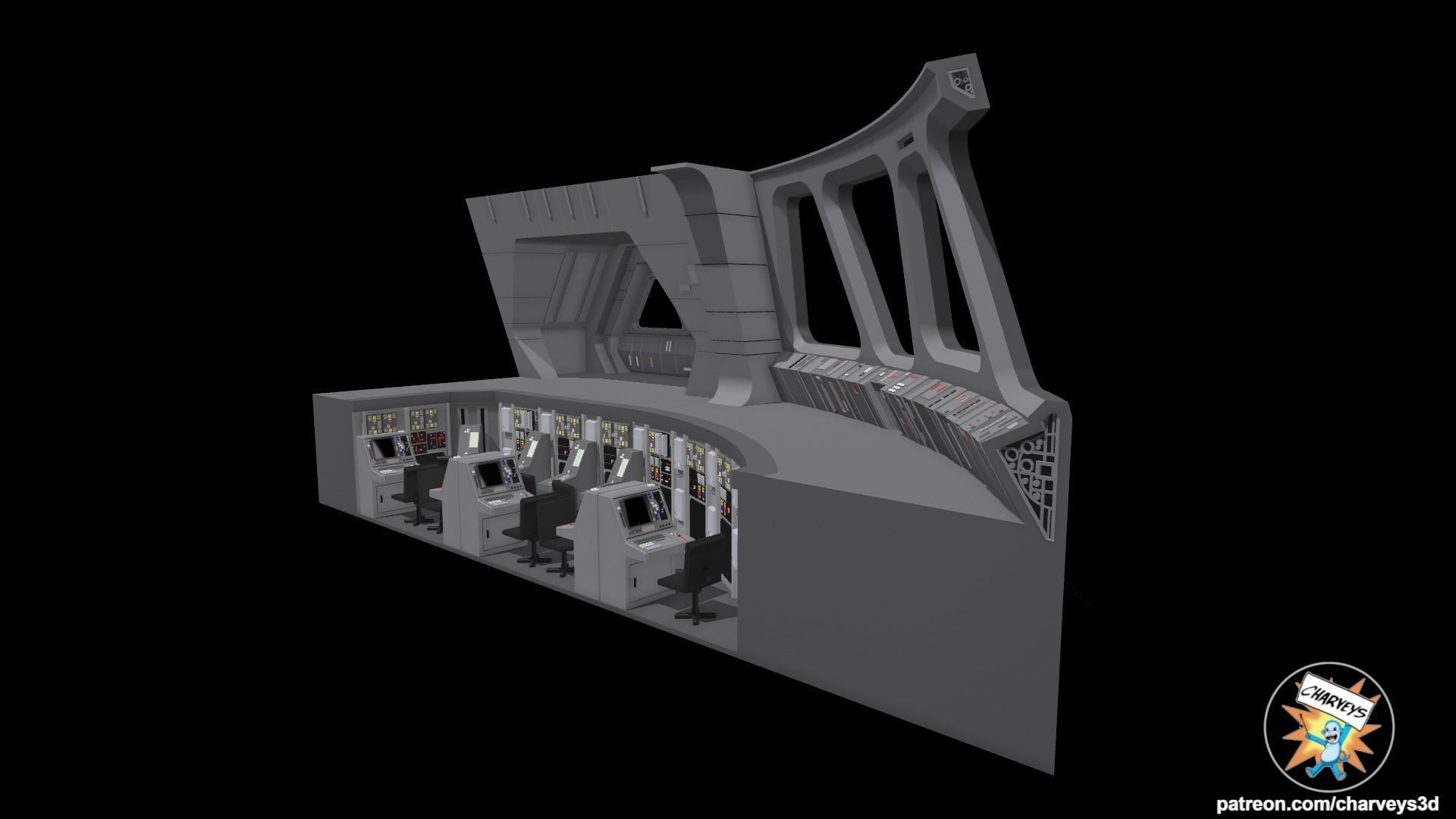 Star Wars Star Destroyer Bridge Diorama for action figures 3D print model_13