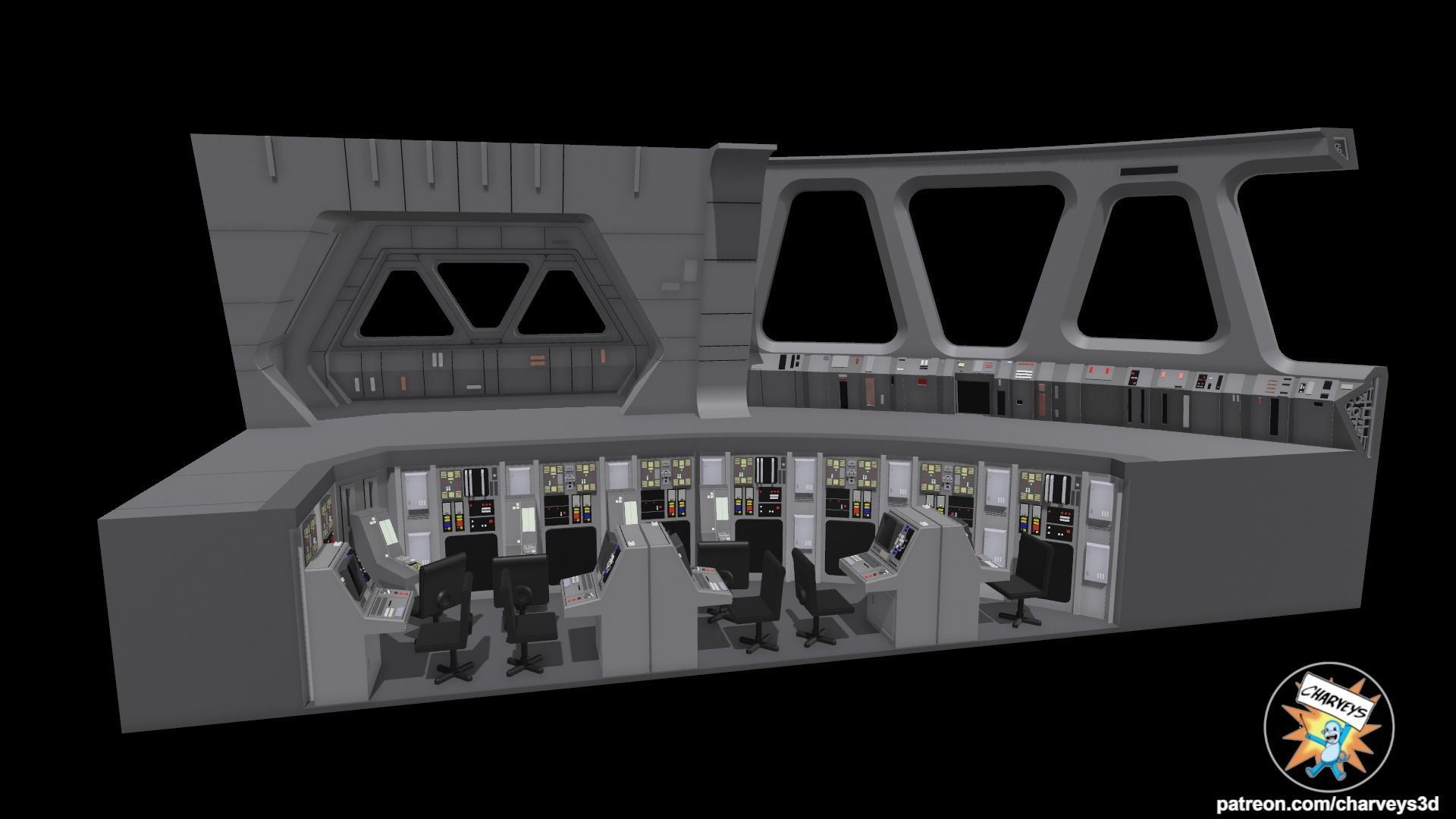 Star Wars Star Destroyer Bridge Diorama for action figures 3D print model_14