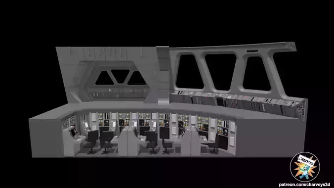 Star Wars Star Destroyer Bridge Diorama for action figures 3D print model