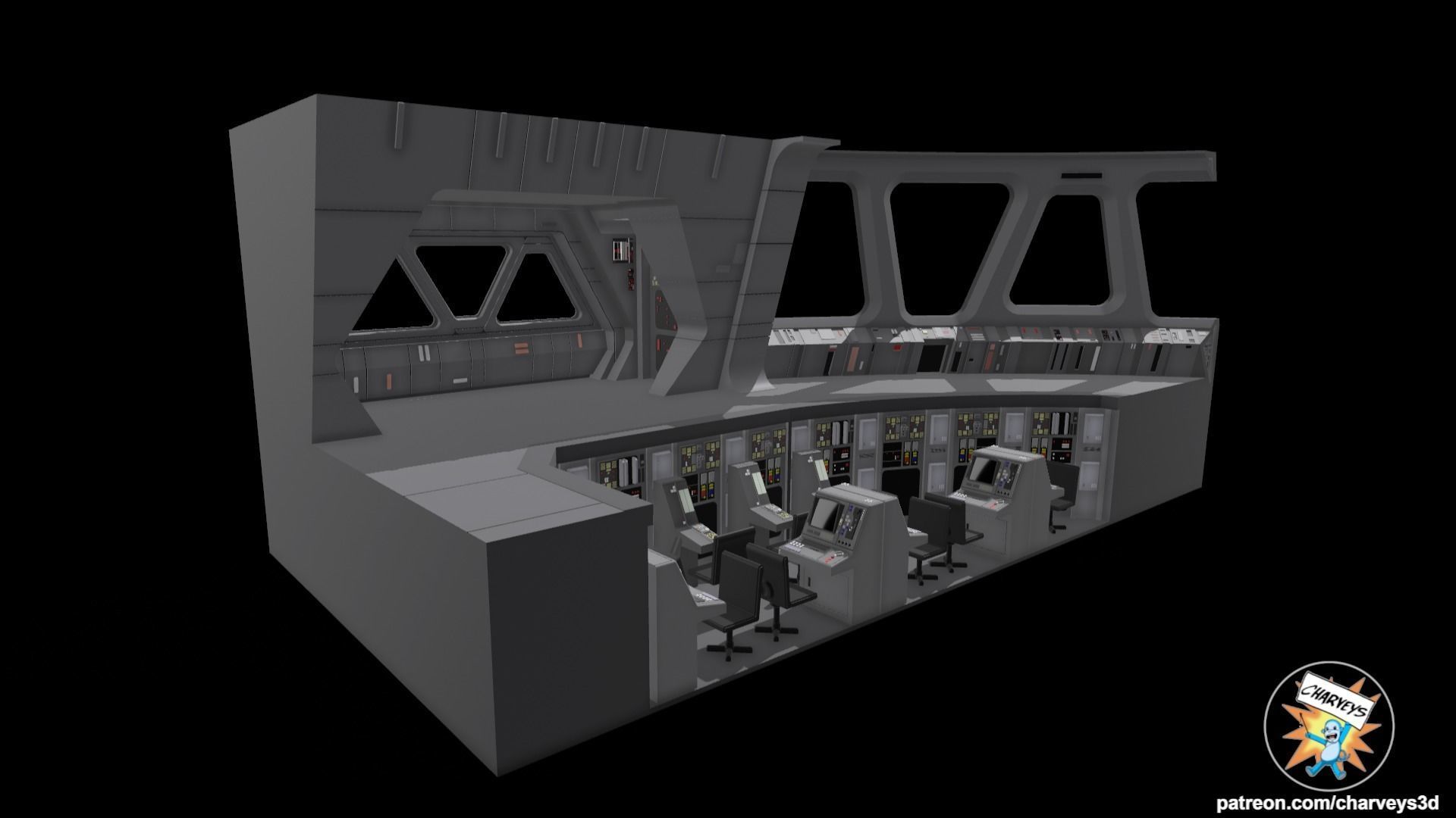 Star Wars Star Destroyer Bridge Diorama for action figures 3D print model_15