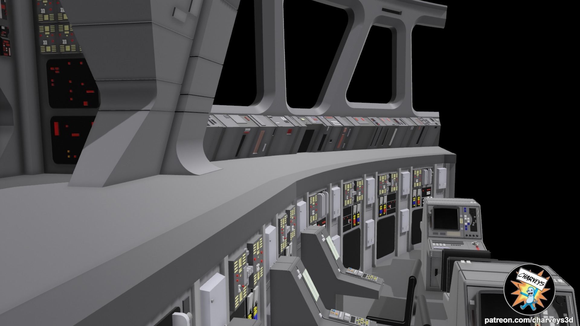 Star Wars Star Destroyer Bridge Diorama for action figures 3D print model_12