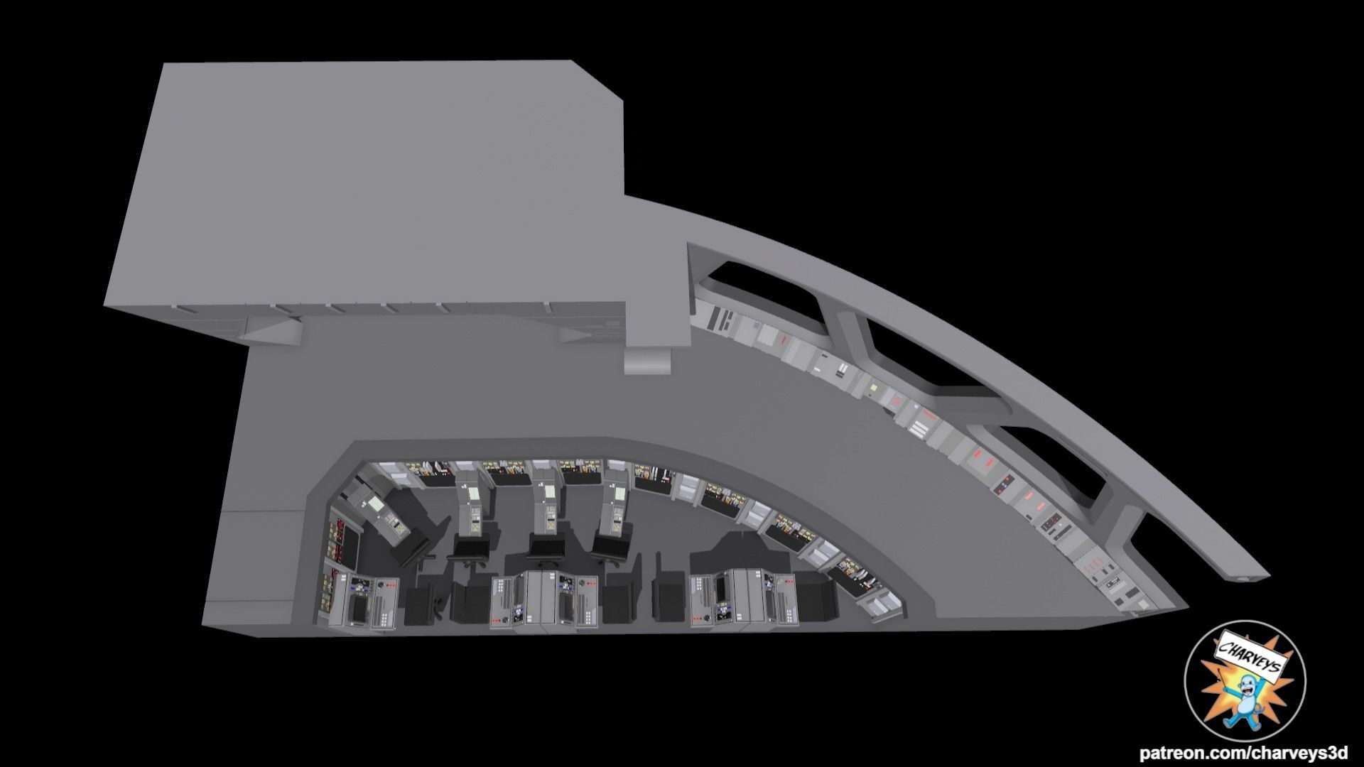 Star Wars Star Destroyer Bridge Diorama for action figures 3D print model_16