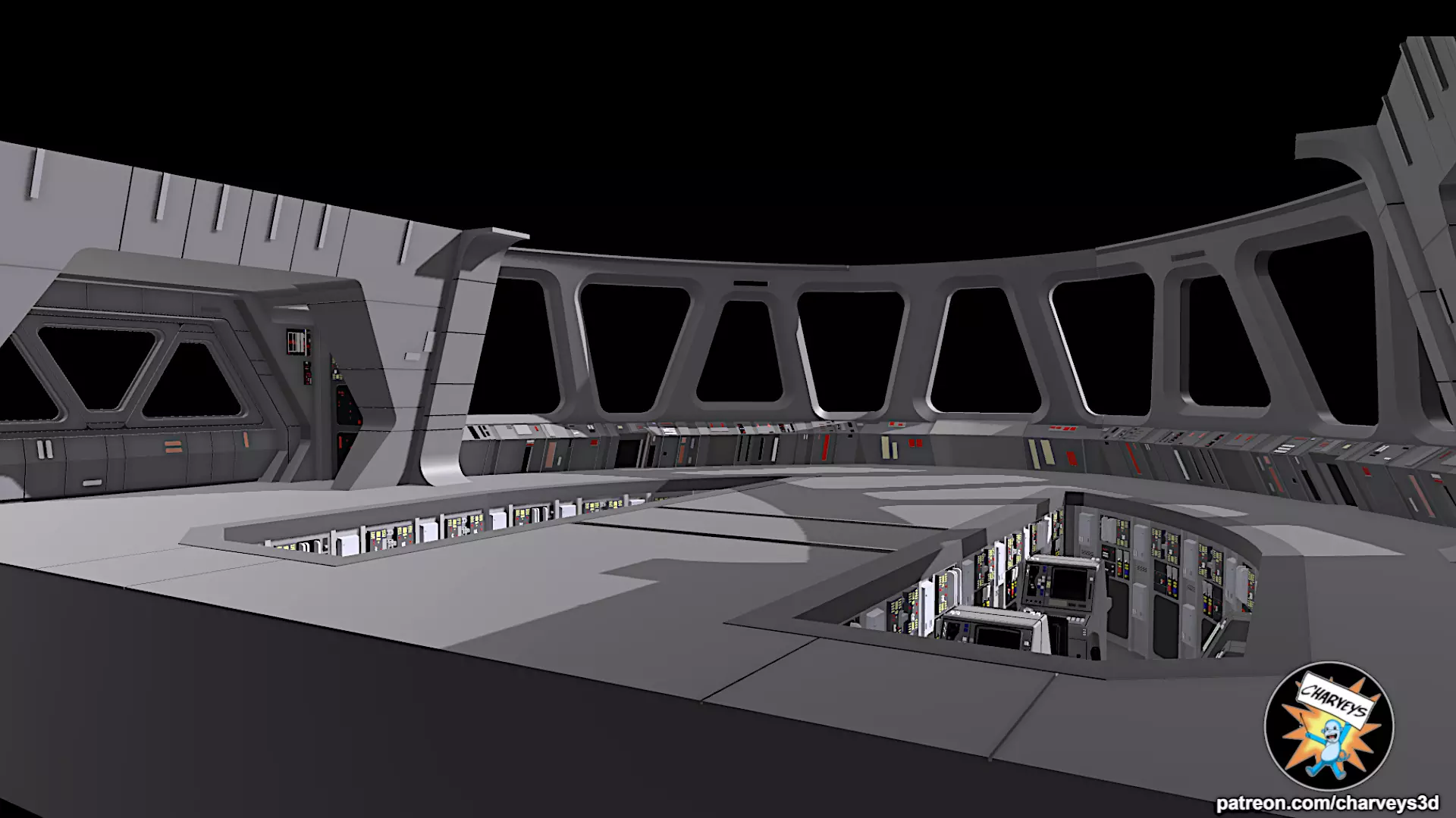 Star Wars Star Destroyer Bridge Diorama for action figures 3D print model_0