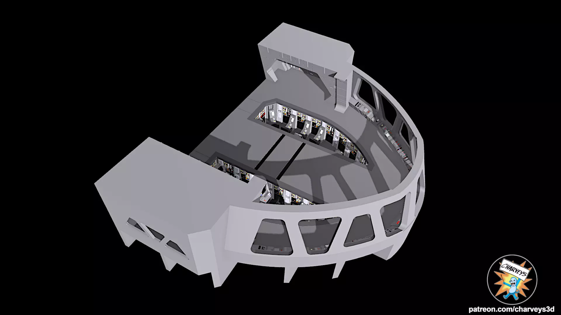 Star Wars Star Destroyer Bridge Diorama for action figures 3D print model_5