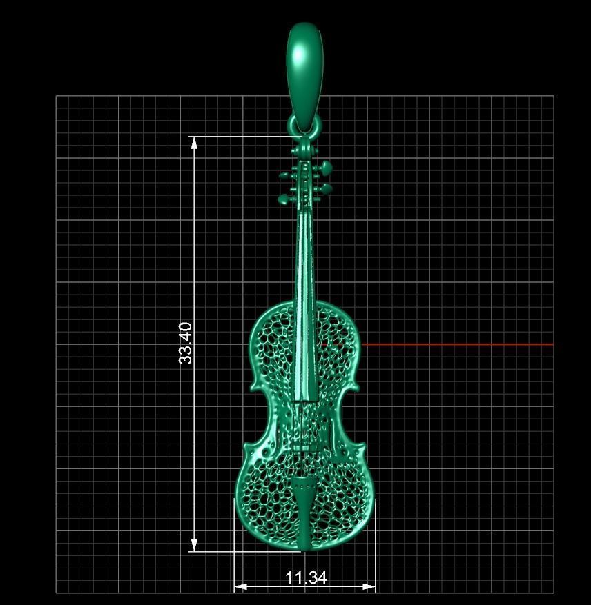 Violin Pendant 3D print model_8