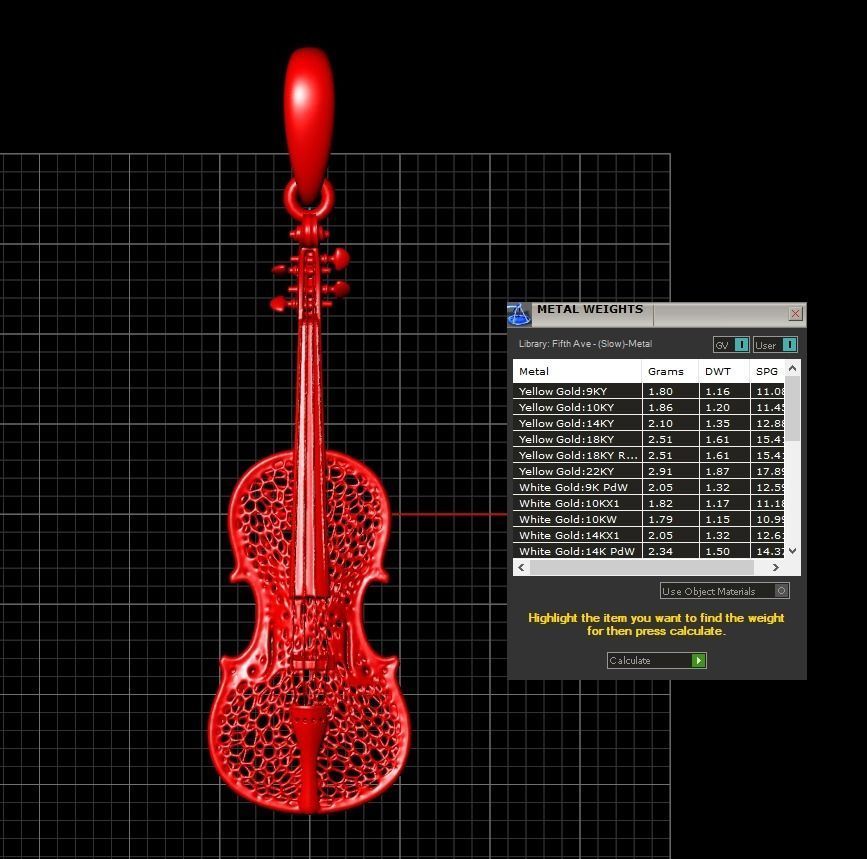 Violin Pendant 3D print model_11
