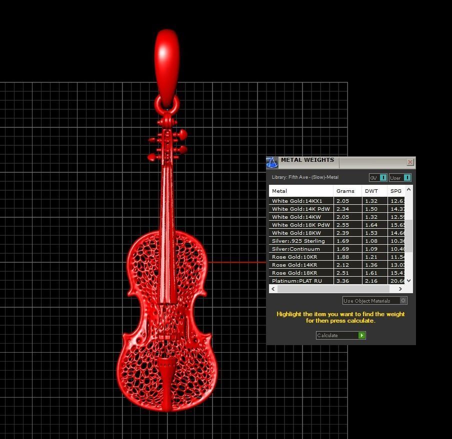 Violin Pendant 3D print model_10
