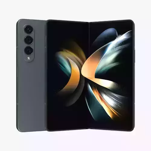 Samsung Galaxy Z Fold 4 Gray Green Rigged 3D model