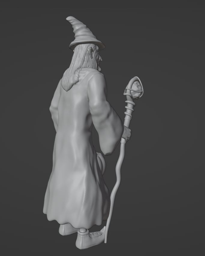 Witch With Staff and Pumpkin Bucket - Halloween Special 3D print model_5