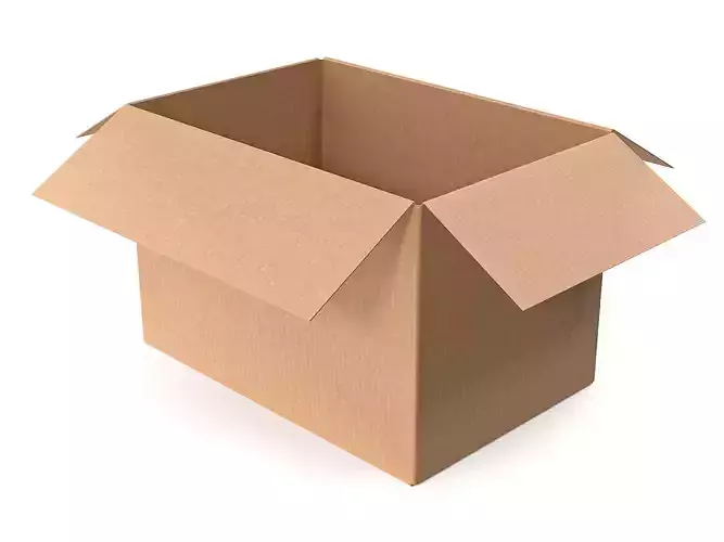 Cardboard box sealed with packing 07 Low-poly 3D model
