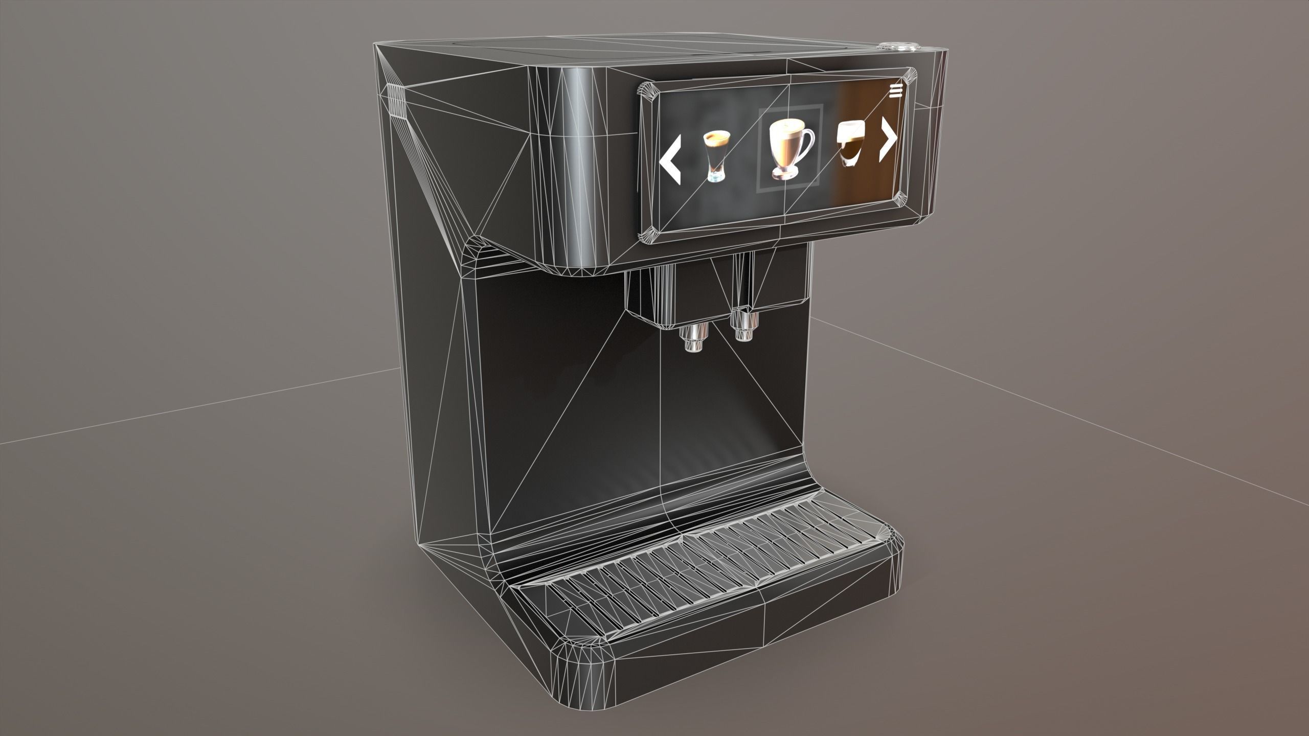 Coffe Machine Low-poly 3D model_2
