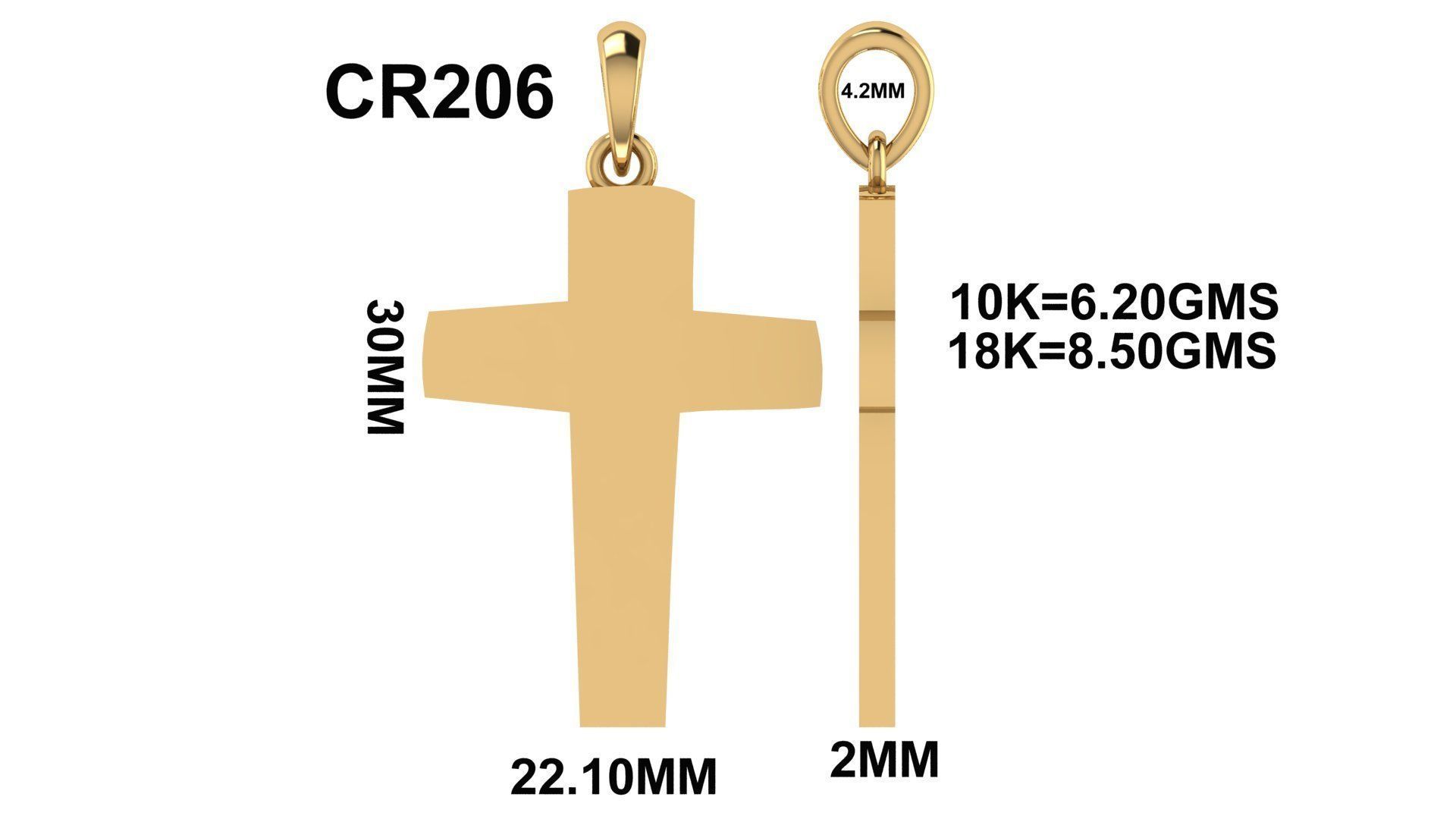 CROSS PENDANT CR206 3D print model_2