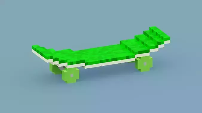 Voxel Green Skateboard 